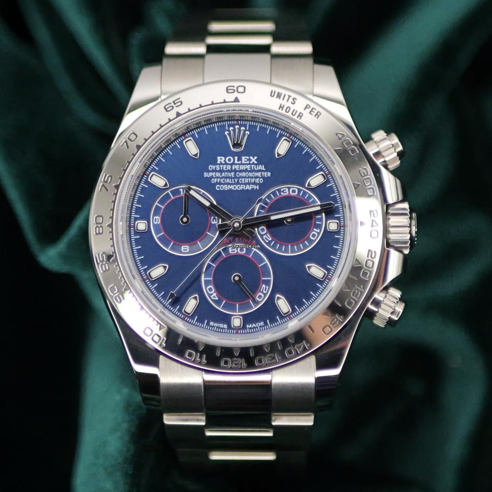 Rolex | Daytona | 116509 | White gold | 40 mm | Steel | Blue | Automatic