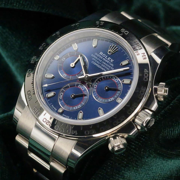 Rolex | Daytona | 116509 | White gold | 40 mm | Steel | Blue | Automatic