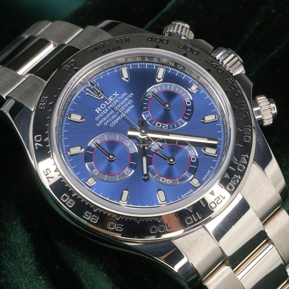 Rolex | Daytona | 116509 | White gold | 40 mm | Steel | Blue | Automatic