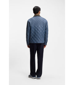 Boss Water Repellent Jacket With Mixed Quilting Light Blue