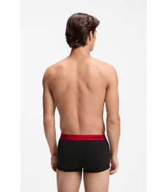 Hugo Three Pack Trunks With Jacquard Logo Waistband Dark Grey