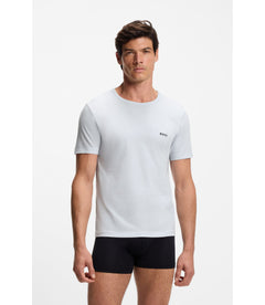 Boss Three Pack Of Cotton Underwear T Shirts Patterned