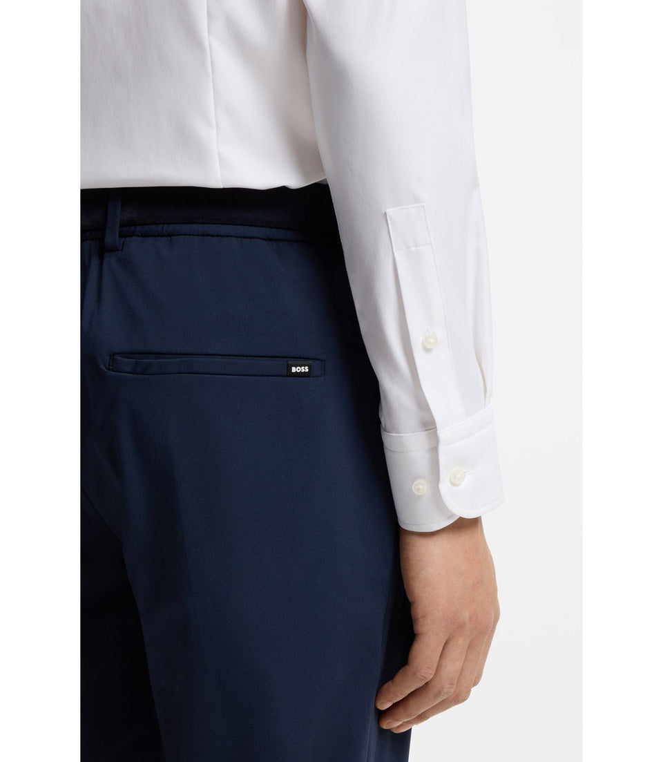 Boss Slim Fit Shirt In Performance Stretch Twill White