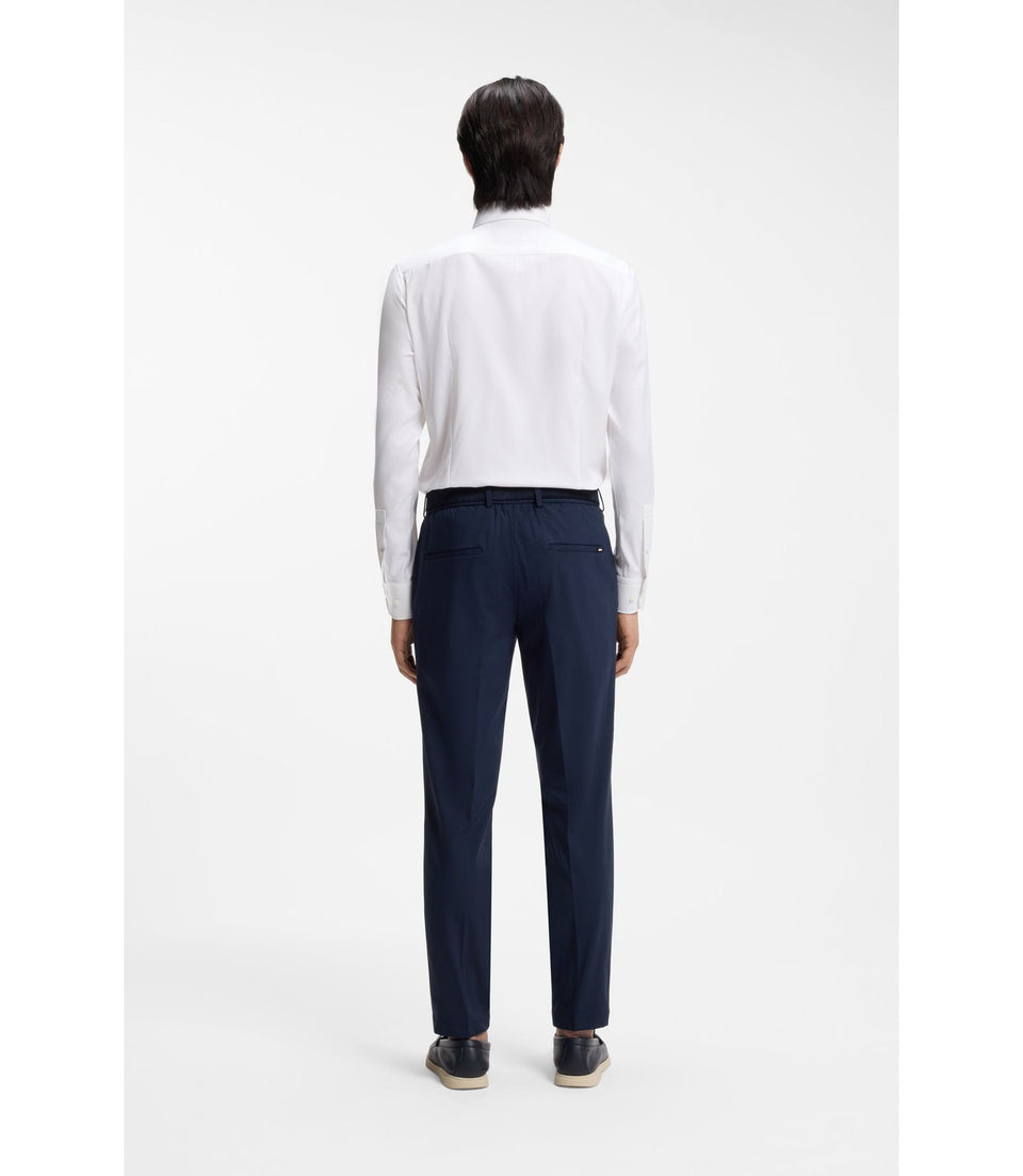 Boss Slim Fit Shirt In Performance Stretch Twill White
