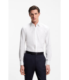 Boss Slim Fit Dress Shirt In Easy Iron Stretch Cotton White