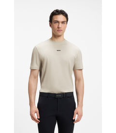 Boss Relaxed Fit T-Shirt In A Stretch Cotton Blend Light Beige