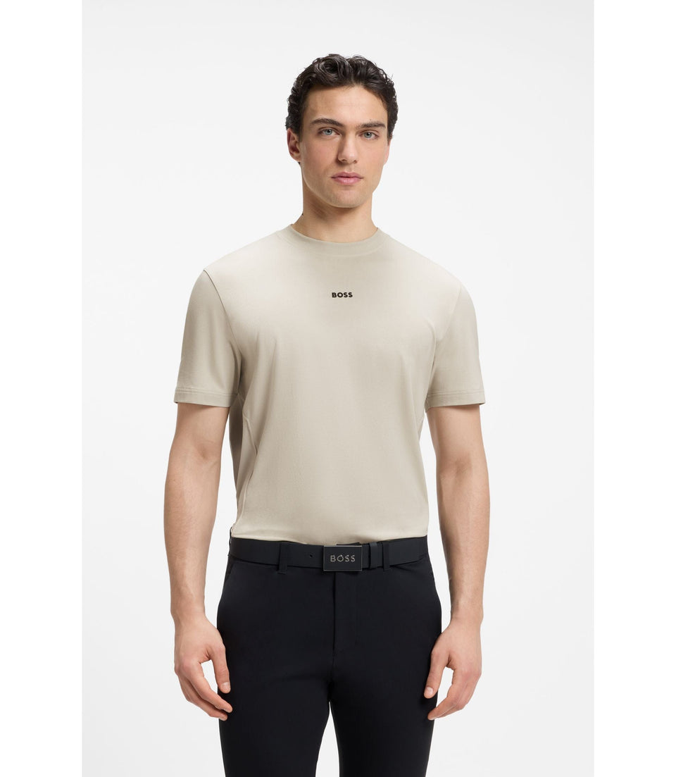 Boss Relaxed Fit T-Shirt In A Stretch Cotton Blend Light Beige