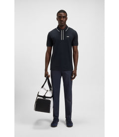 Boss Quick Dry Polo Shirt In Stretch Cotton Dark Blue