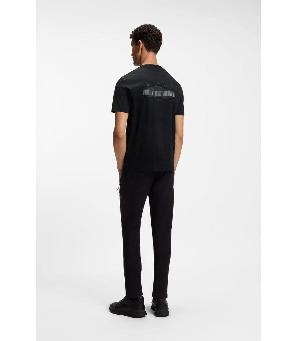 Boss Porsche X Boss Mercerized Cotton T Shirt With Rear Graphics Black