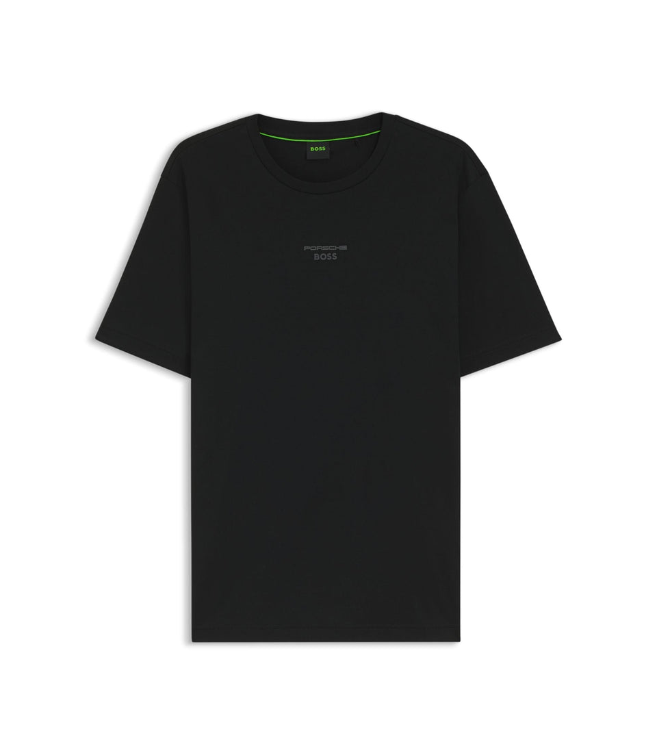 Boss Porsche X Boss Mercerized Cotton T Shirt With Rear Graphics Black