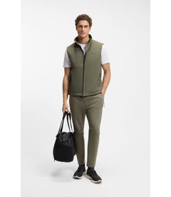 Boss Logo Detail Gilet With Water Repellent Finish Khaki