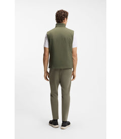 Boss Logo Detail Gilet With Water Repellent Finish Khaki