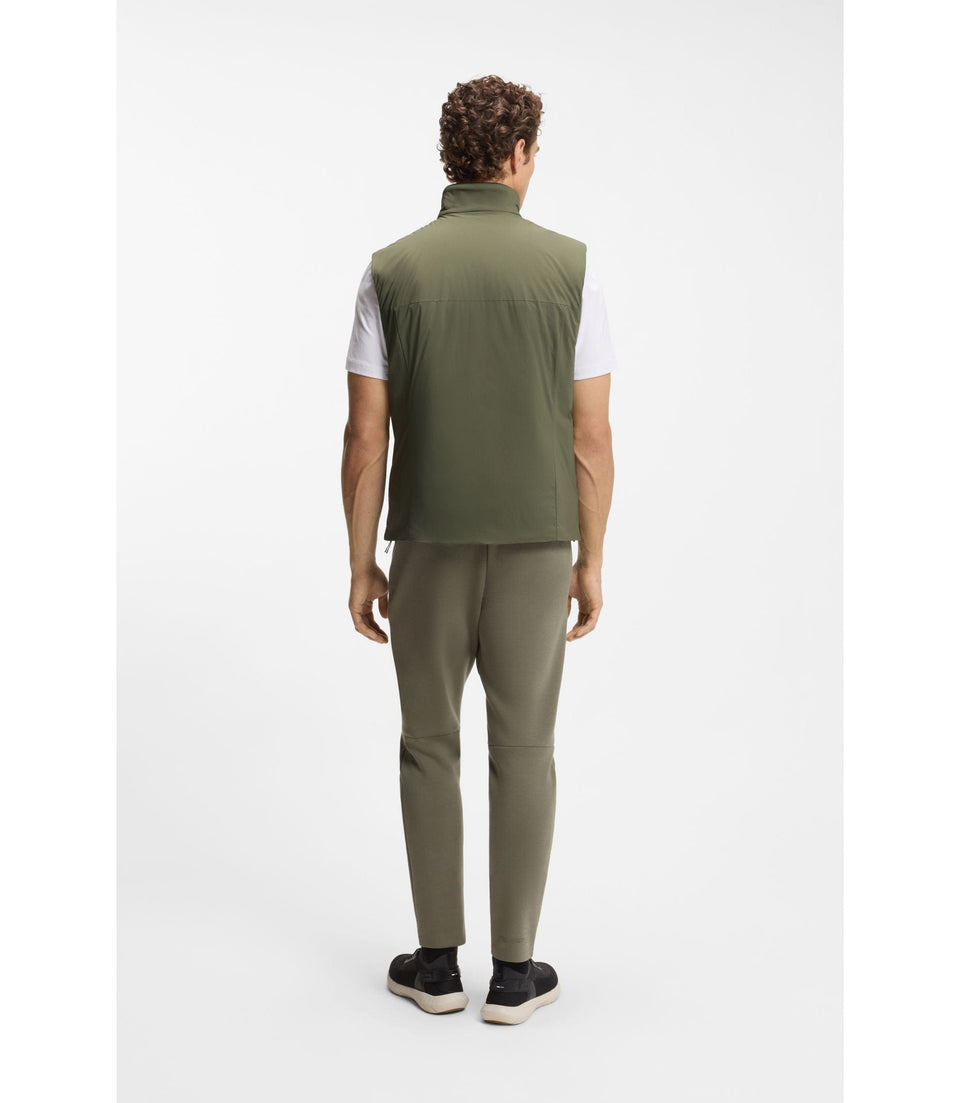 Boss Logo Detail Gilet With Water Repellent Finish Khaki