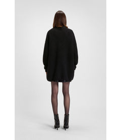Hugo Knitted Sweater With Sparkling Stacked Logo Black Women's