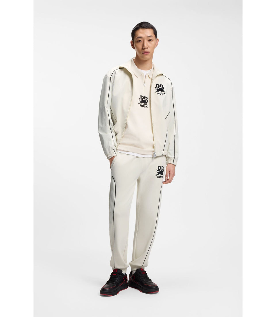 Hugo X Rb Zipper Up Jacket With Bull Motif White