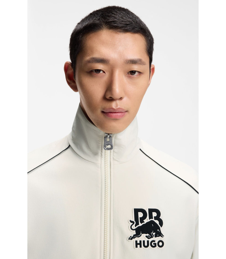 Hugo X Rb Zipper Up Jacket With Bull Motif White