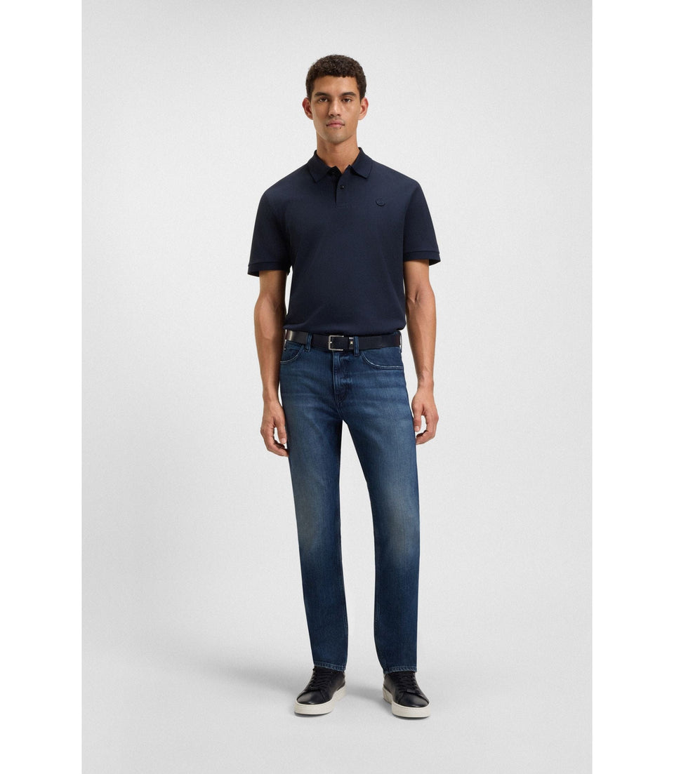 Boss Delaware Blue Slim Fit Jeans In Mechanical Stretch Denim Dark Blue