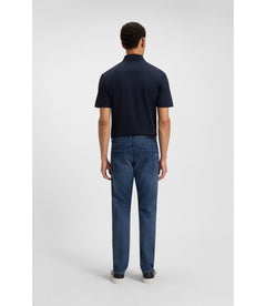 Boss Delaware Blue Slim Fit Jeans In Mechanical Stretch Denim Dark Blue