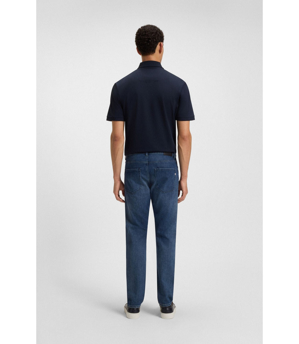 Boss Delaware Blue Slim Fit Jeans In Mechanical Stretch Denim Dark Blue