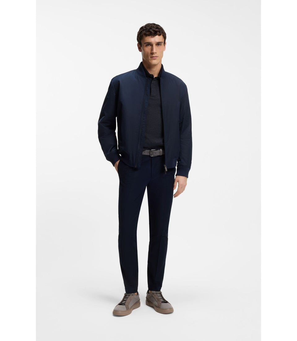 Boss X Aston Martin Polo Shirt In Wool Cotton Piqu Dark Blue