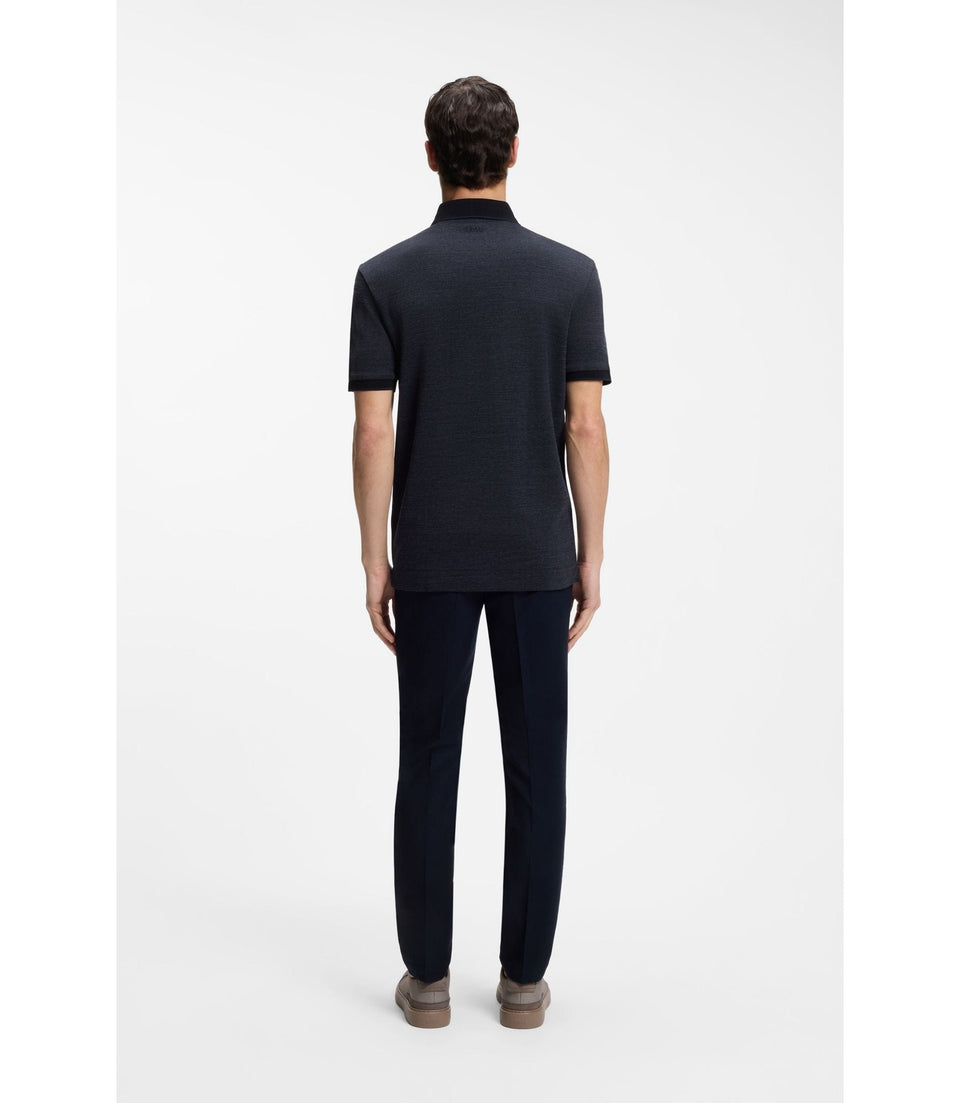 Boss X Aston Martin Polo Shirt In Wool Cotton Piqu Dark Blue