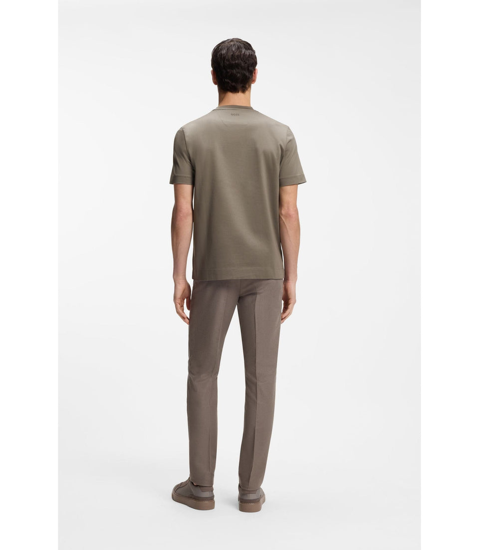 Boss X Aston Martin Mercerized Cotton T Shirt With Wing Detail Light Grey