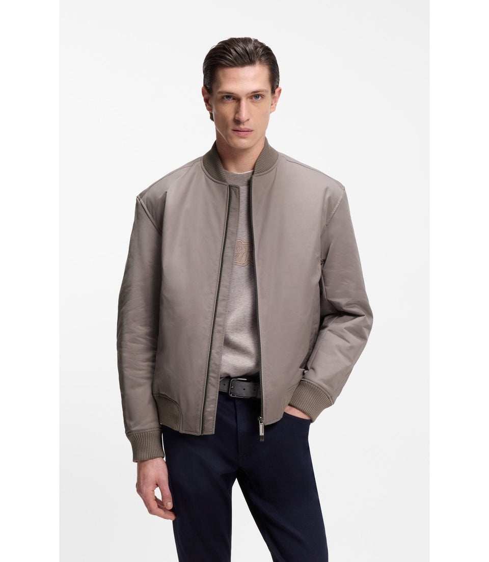 Boss X Aston Martin Bomber Jacket In Water Repellent Twill Light Grey