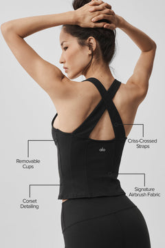 Alo Yoga Women'S Airbrush Sparks Fly Corset Tank
