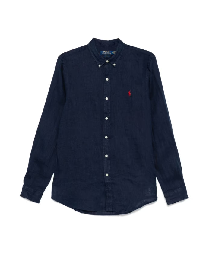Polo Ralph Lauren Blue Button-Down Shirt with Pony Motif