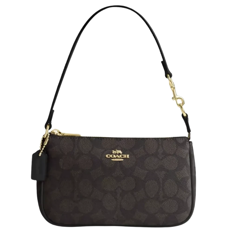 Coach Nolita 19 In Signature Canvas in Gold Walnut Black