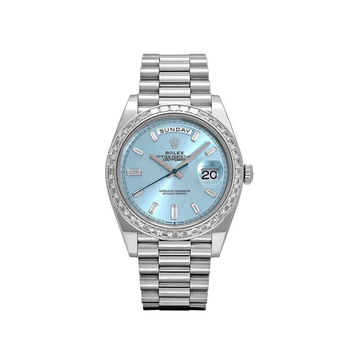 Rolex | Day-Date | 228396TBR | Platinum | 40 mm | Platinum | Blue | Automatic