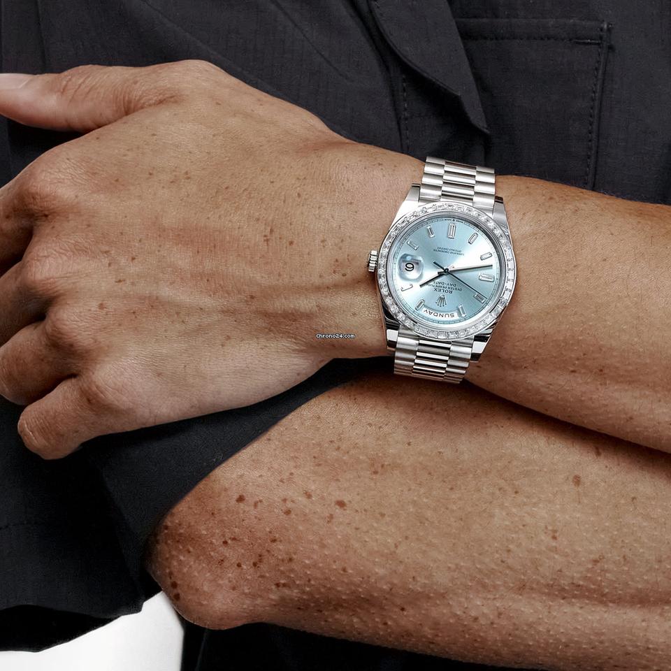 Rolex | Day-Date | 228396TBR | Platinum | 40 mm | Platinum | Blue | Automatic