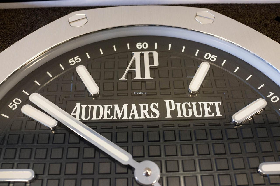 Audemars Piguet Wall Clock 40cm (16 inch) Stainless Steel Black 3 D Tapisserie Dial