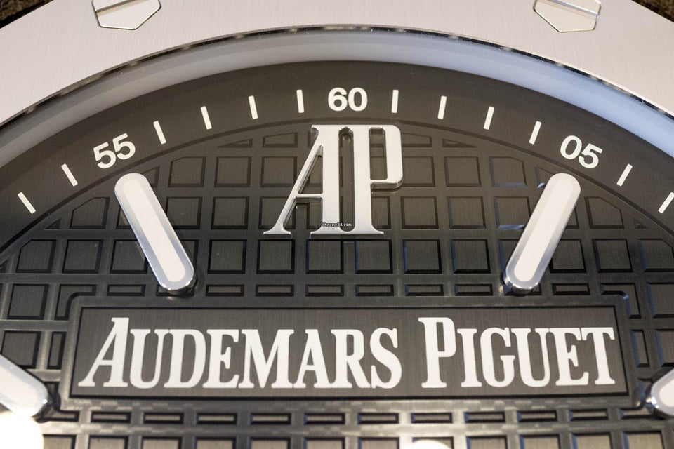 Audemars Piguet Wall Clock 40cm (16 inch) Stainless Steel Black 3 D Tapisserie Dial