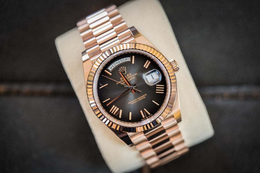 Rolex | Day-Date | Day-Date 40mm Slate Ombre Dial 228235 Rose Gold | Rose gold | 40 mm | Rose gold | Grey | Automatic