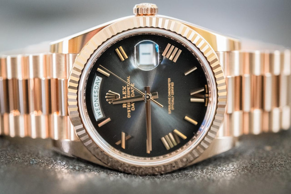 Rolex | Day-Date | Day-Date 40mm Slate Ombre Dial 228235 Rose Gold | Rose gold | 40 mm | Rose gold | Grey | Automatic