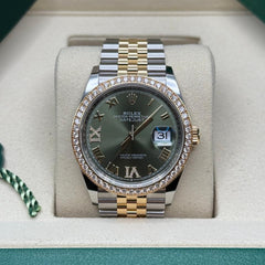 Rolex | Datejust | 126283RBR | Gold/Steel | 36 x 44 mm | Gold/Steel | Green | Automatic