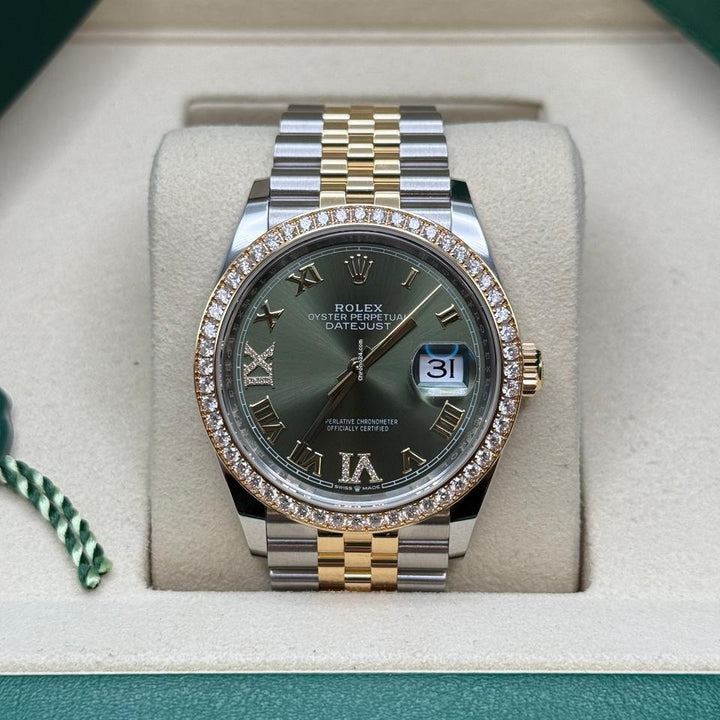 Rolex | Datejust | 126283RBR | Gold/Steel | 36 x 44 mm | Gold/Steel | Green | Automatic