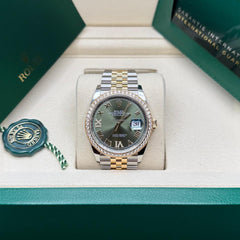 Rolex | Datejust | 126283RBR | Gold/Steel | 36 x 44 mm | Gold/Steel | Green | Automatic