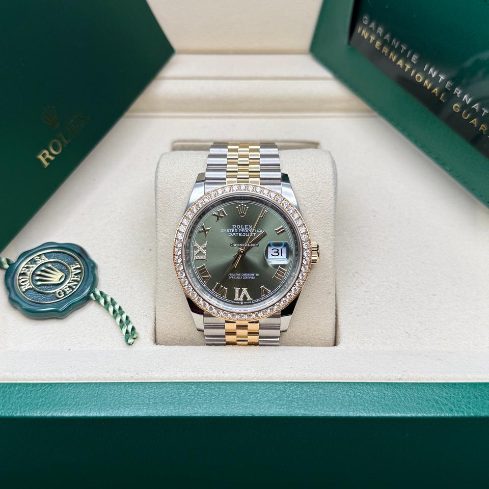 Rolex | Datejust | 126283RBR | Gold/Steel | 36 x 44 mm | Gold/Steel | Green | Automatic