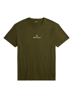 Polo Ralph Lauren central script icon logo t-shirt classic oversized fit in olive green