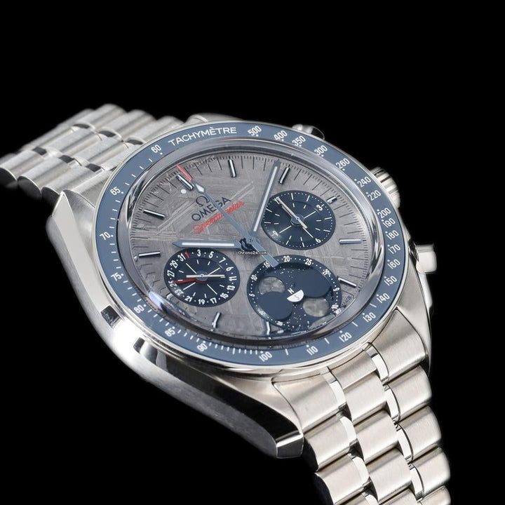 Omega Speedmaster Moonphase Meteorite Moonphase Silver Meteorite 304.30.43.52.06.001 FULL SET