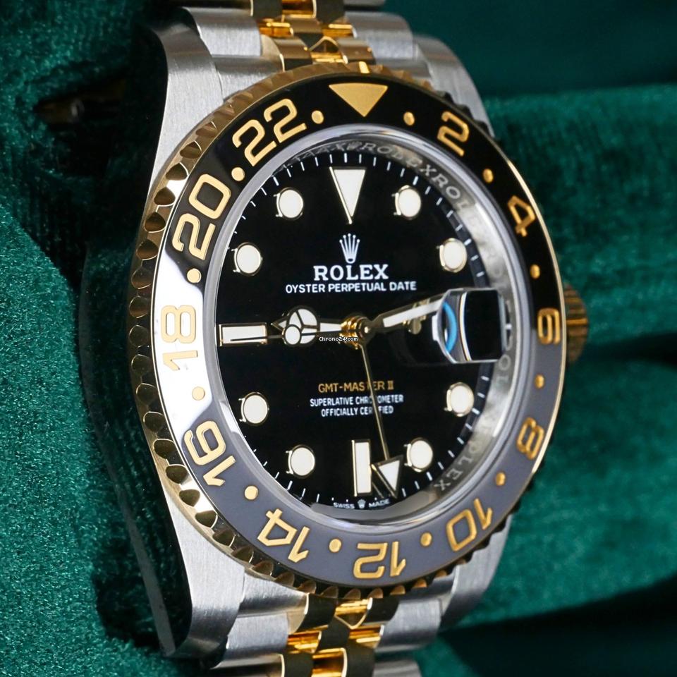 Rolex | GMT-Master II | 126713grnr | Yellow gold | 40 mm | Gold/Steel | Black | Automatic