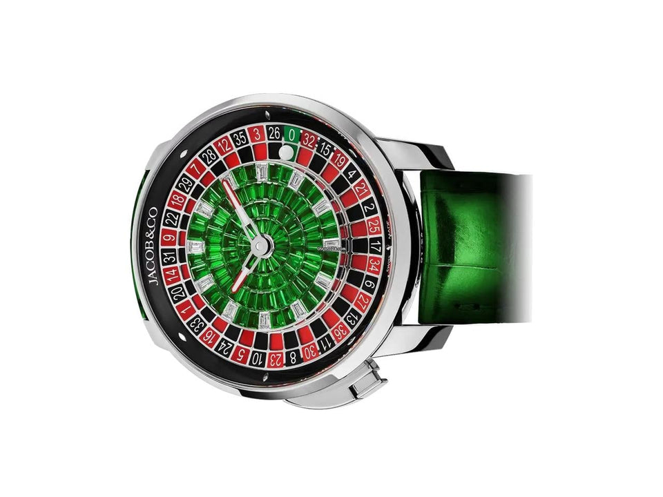 Jacob & Co.Casino Tourbillon White Gold Green Emerald Eezel Roulette Dial Unworn Full Set