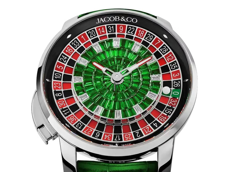 Jacob & Co.Casino Tourbillon White Gold Green Emerald Eezel Roulette Dial Unworn Full Set