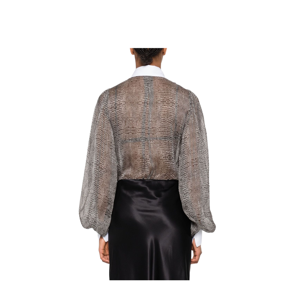Silk Shirt Bodysuit