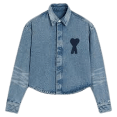 AMI Paris Women's ADC Cropped Denim Shirt blue