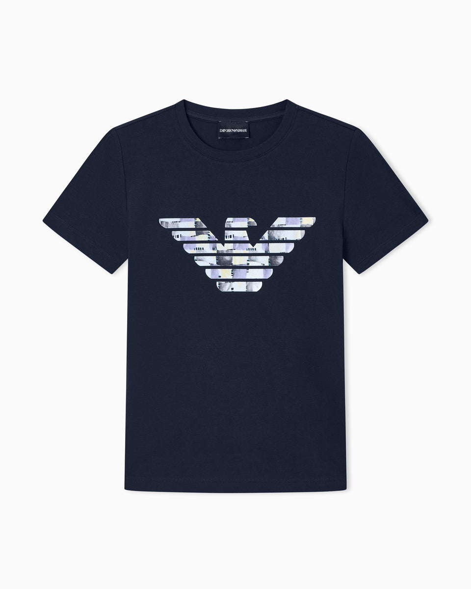 Emporio Armani T-shirt regular fit in lightweight stretch cotton jersey