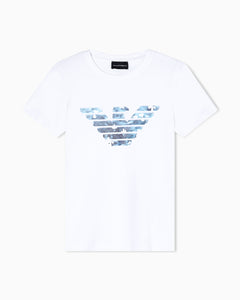 Emporio Armani T-shirt regular fit in lightweight stretch cotton jersey