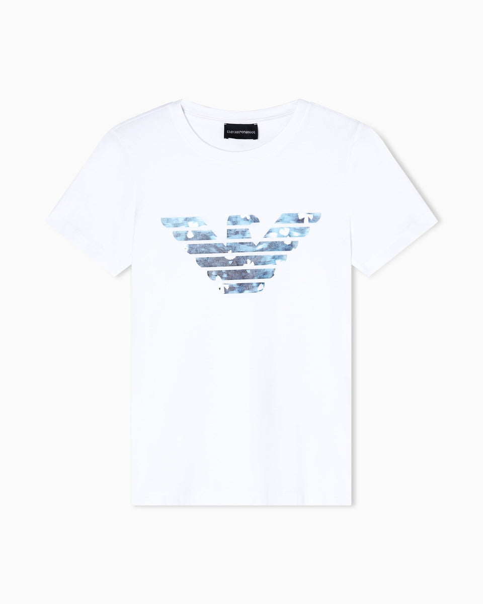 Emporio Armani T-shirt regular fit in lightweight stretch cotton jersey